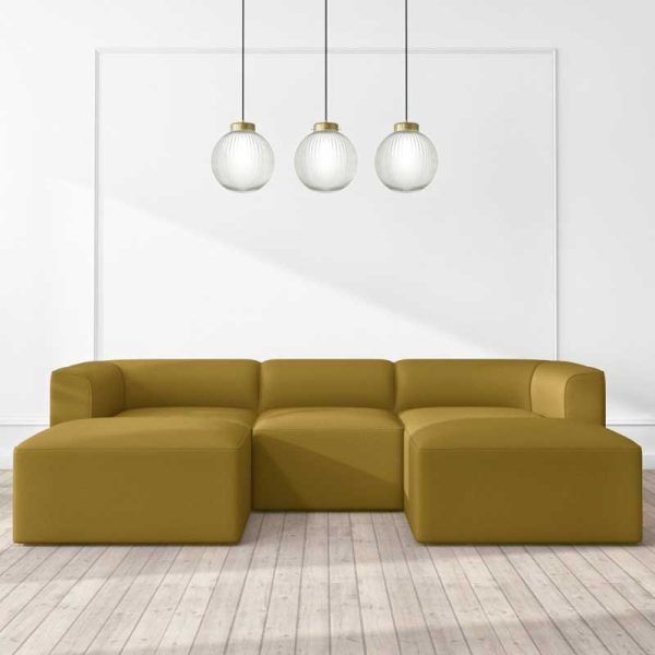 4-Seater U Shaped Leather Sofa