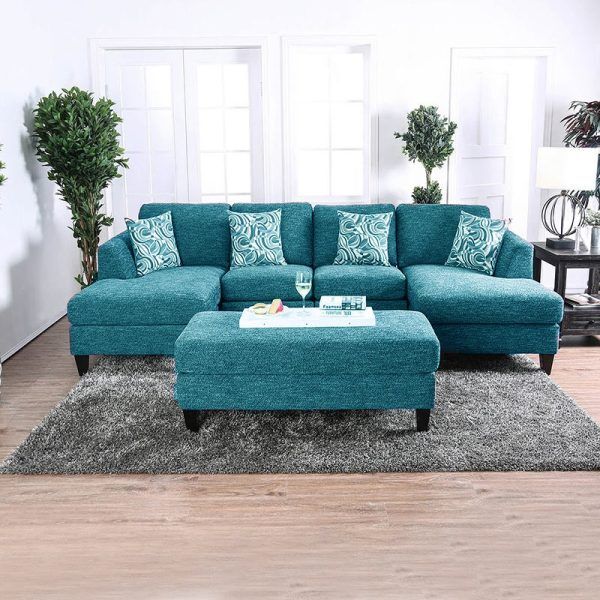 5-piece Sectional Sofa Bed Fabric Upholstered