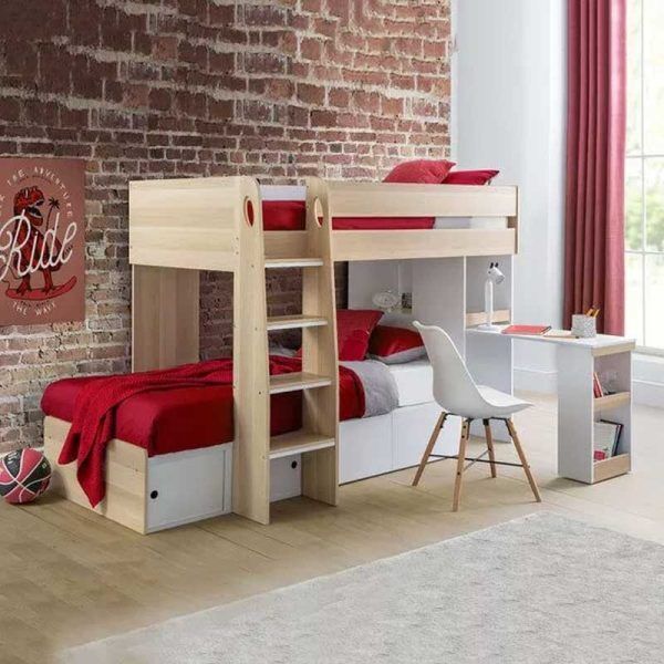 Paragon Single Bunk Bed with Built-in-Desk