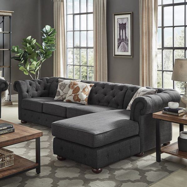 Chesterfield 4 Seater Sofa With Chaise Lounge