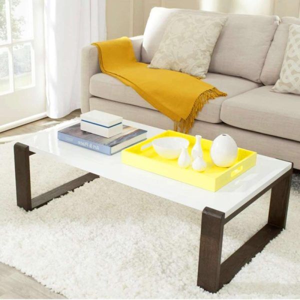 Contemporary Center Table in Top and Gray Legs