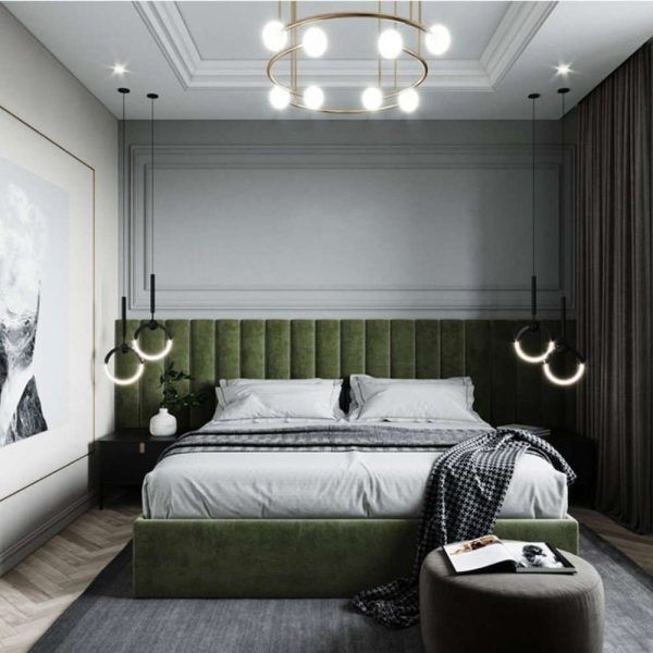 Personalized Upholstered Bed with Wall Panels