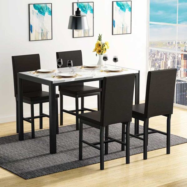 Contemporary Dining Set for 4-person