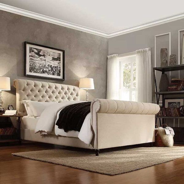 Sleek and Stylish Bed Rolled Tufted Headboard