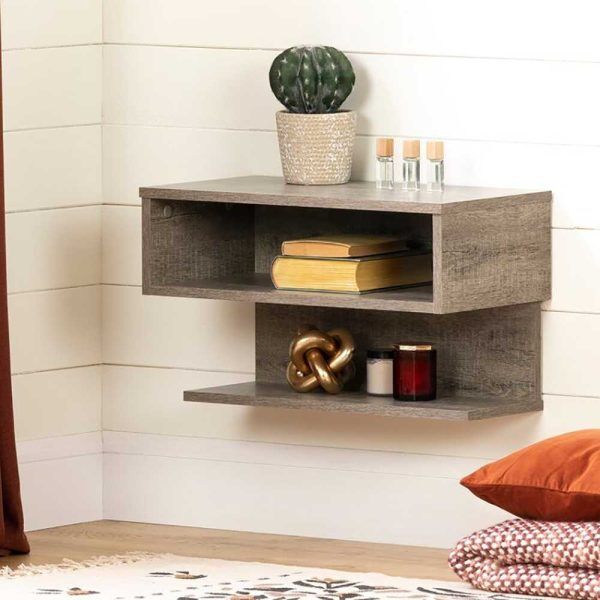 Wall Mounted Open Shelves Nightstand
