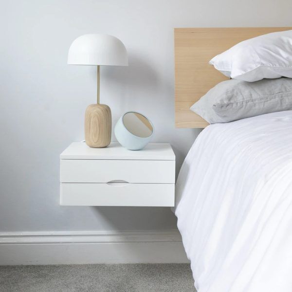 Paragon Wall Mounted Nightstand in White