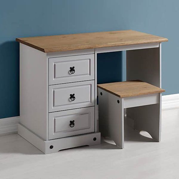 White Dressing Table with 3-Drawers