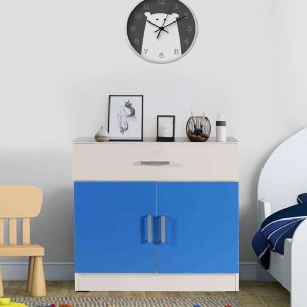 Aqua Splash Storage Cabinet in White & Blue Finish