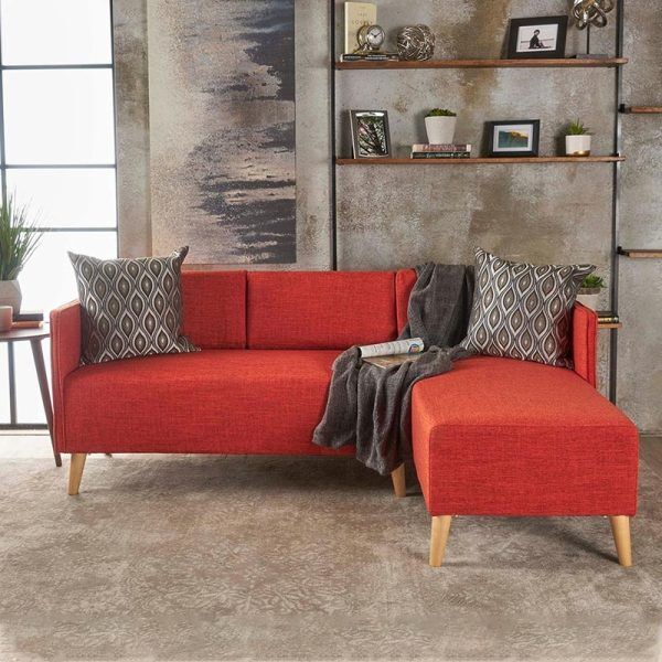 Augustus Mid-century Sofa With Chaise Lounge