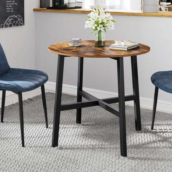 Small Brillion Round Dining Table with steel legs