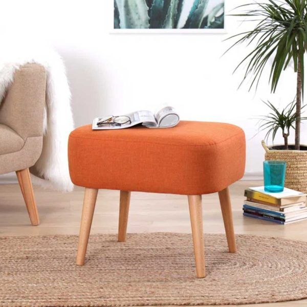 Paragon Square Footstool with Wooden legs