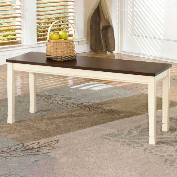 Cottage Dining Bench in White From Paragon