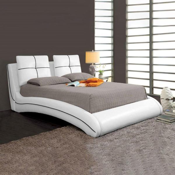 Curved Bed Frame with Upholstered