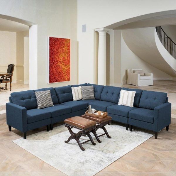 Emmie Mid Century 7-piece Sofa Set