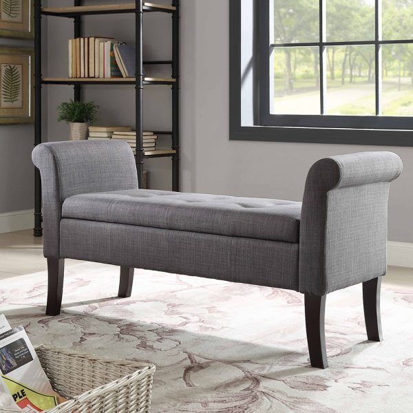 Paragon Charcoal Storage Ottoman Bench