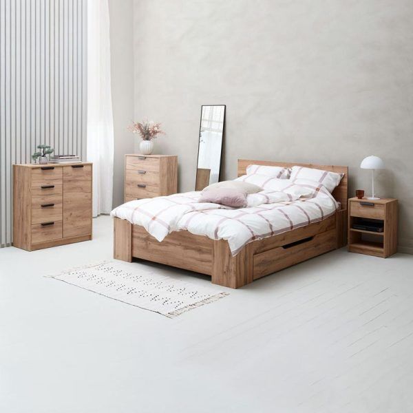 The Jenslev Series Veneer Oak Bedroom Set