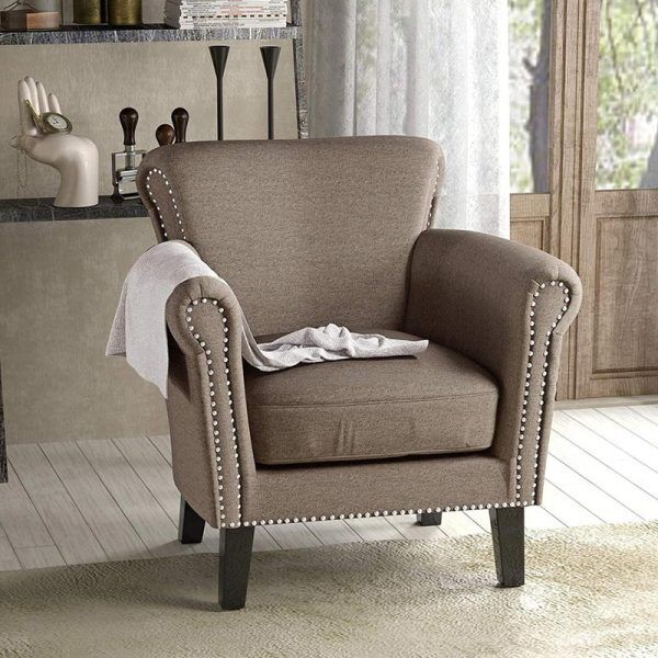 Luxurious Nail-Head Trim Accent Arm Sofa Chair