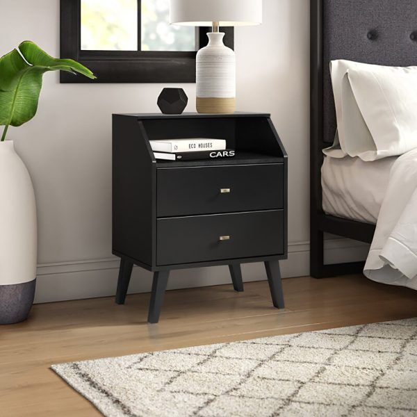 Paragon 2-Drawers Night Stand in Whit