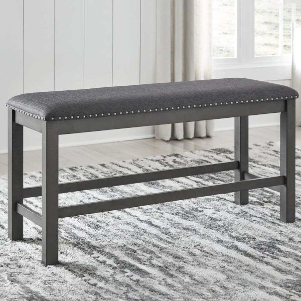 Paragon Furniture Dining Bench in Gray