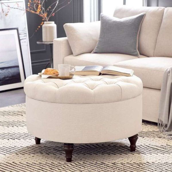 Paragon Furniture Round Storage Ottoman