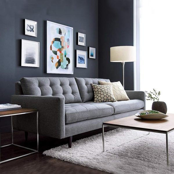 Petrie Midcentury Sofa with Button Tufting