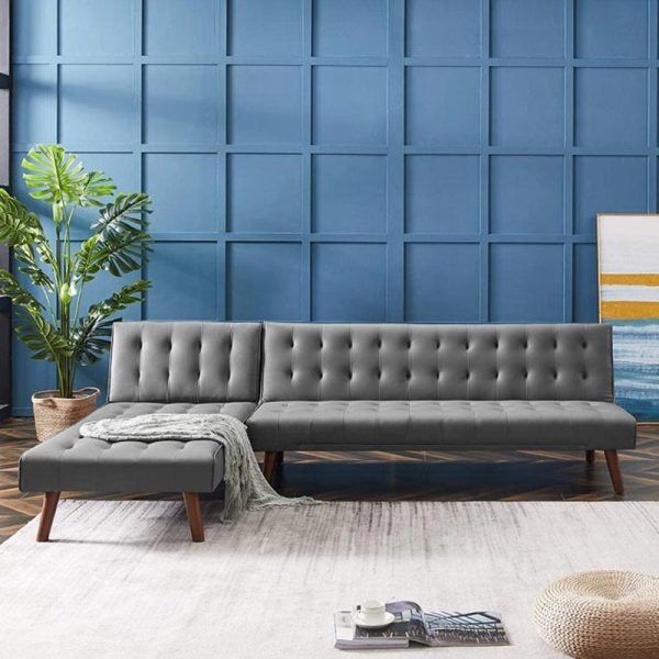 Reversible Sleeper Sofa With Wood Legs