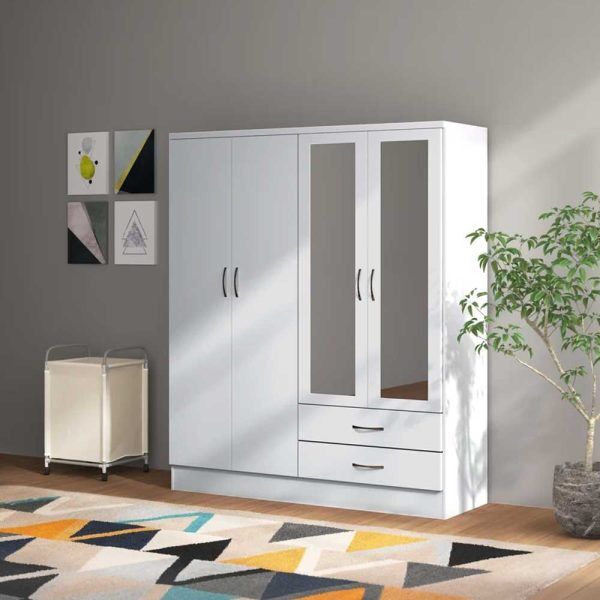 Sayville 4 Door Wardrobe with Drawers