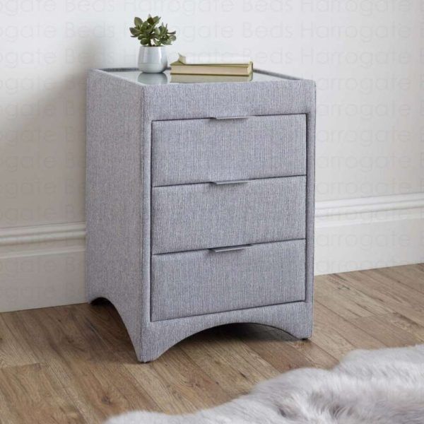 Kaydian Valencia Linen Fabric Bedside Table