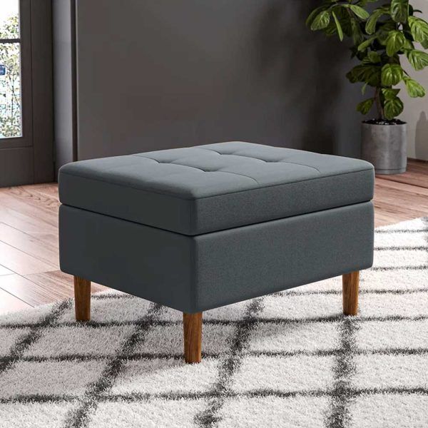 Modern Rectangle Storage Ottoman Bench